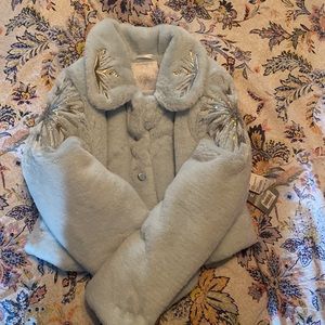 Disney Frozen Faux Fur Girls Coat, Size 7/8 with Tags